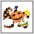cross stitch pattern Halloween Gnomes - Cat on Pumpkin