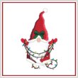 cross stitch pattern Christmas Gnome - Santa with Lights