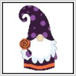cross stitch pattern Halloween Gnome - Lollipop