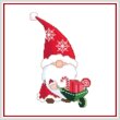 cross stitch pattern Christmas Gnome - Santa With Wheelbarrow