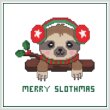 cross stitch pattern Merry Slothmas (Christmas)