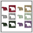cross stitch pattern Fun With Plaid - Bear
