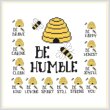 cross stitch pattern Be Humble - Bee Sayings - Beehive