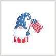 cross stitch pattern Patriotic 4th Of July Flag Gnome