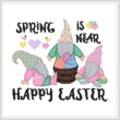 cross stitch pattern Gnome Greetings - EASTER