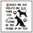 cross stitch pattern Roses Are Red Violets Are Blue - Poo Dog