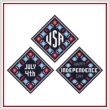 cross stitch pattern On Point Ornament - PATRIOTIC TRIO